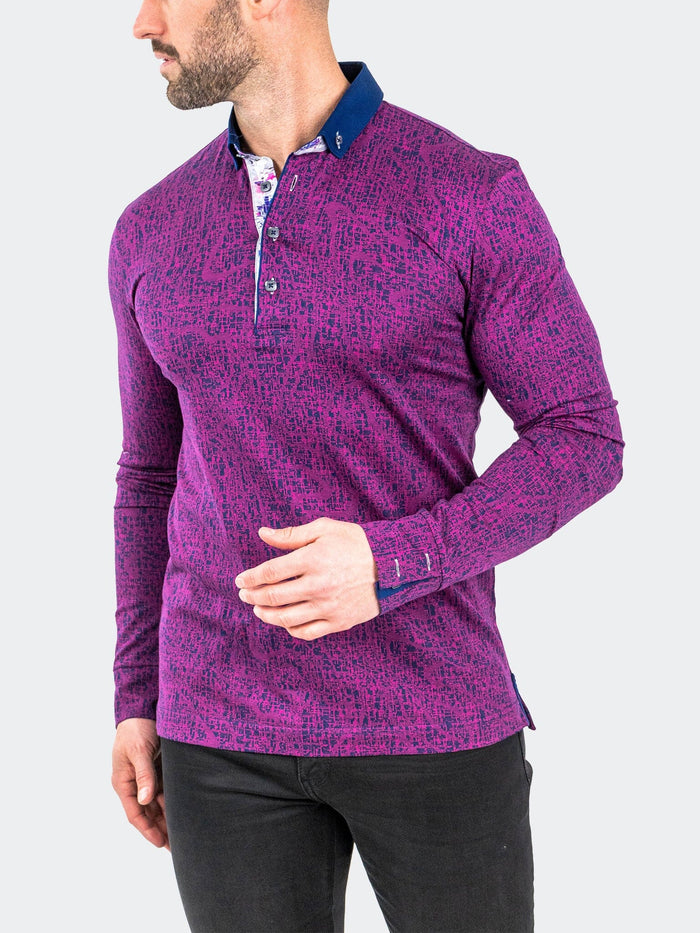 Maceoo Long Sleeves Polo | Polo NewtonFushiaDrip Purple