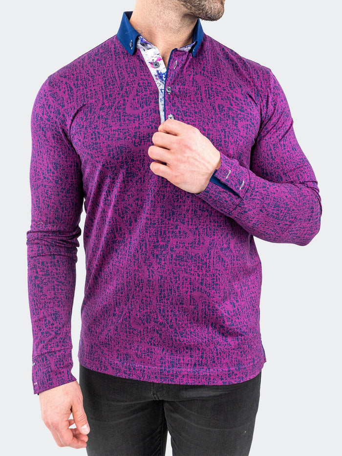 Maceoo Long Sleeves Polo | Polo NewtonFushiaDrip Purple