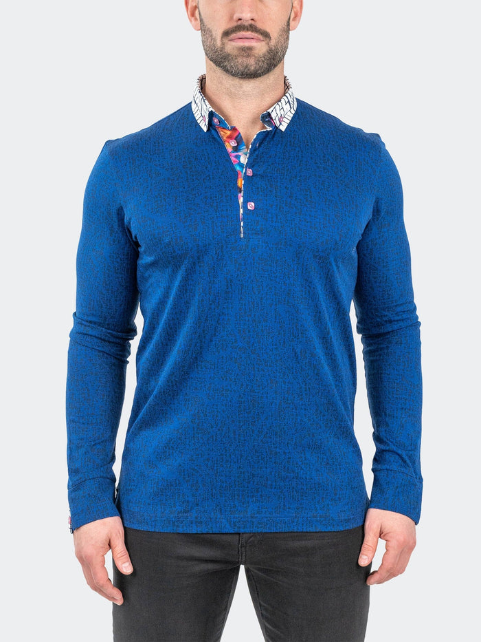 Maceoo Long Sleeves Polo | Polo NewtonNavyDrip Blue