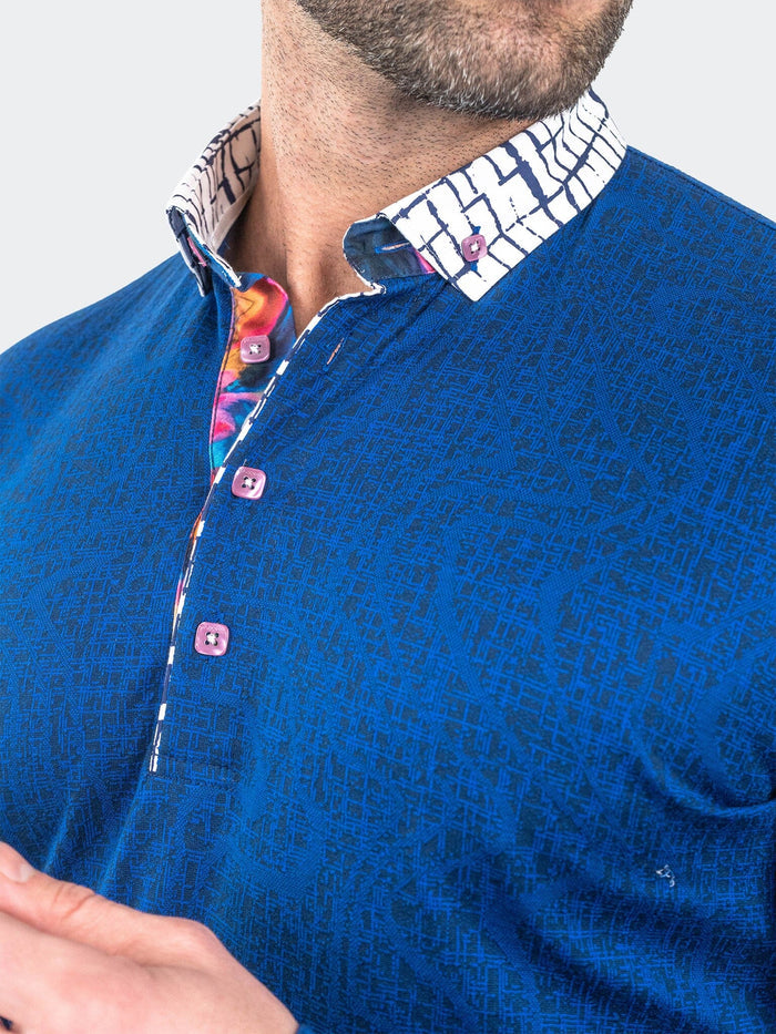 Maceoo Long Sleeves Polo | Polo NewtonNavyDrip Blue