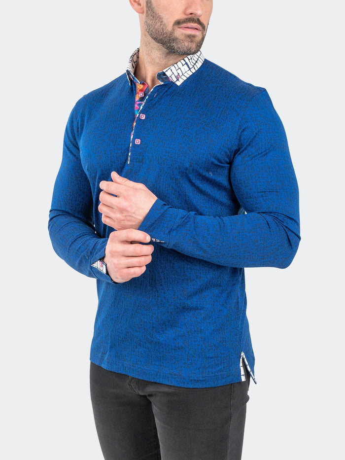 Maceoo Long Sleeves Polo | Polo NewtonNavyDrip Blue