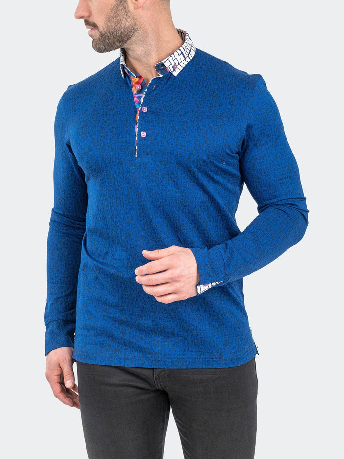 Maceoo Long Sleeves Polo | Polo NewtonNavyDrip Blue