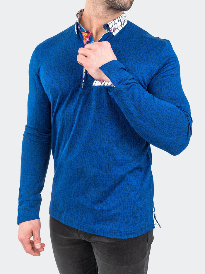 Maceoo Long Sleeves Polo | Polo NewtonNavyDrip Blue