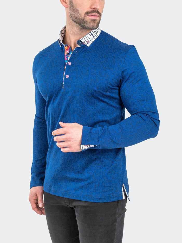 Maceoo Long Sleeves Polo | Polo NewtonNavyDrip Blue