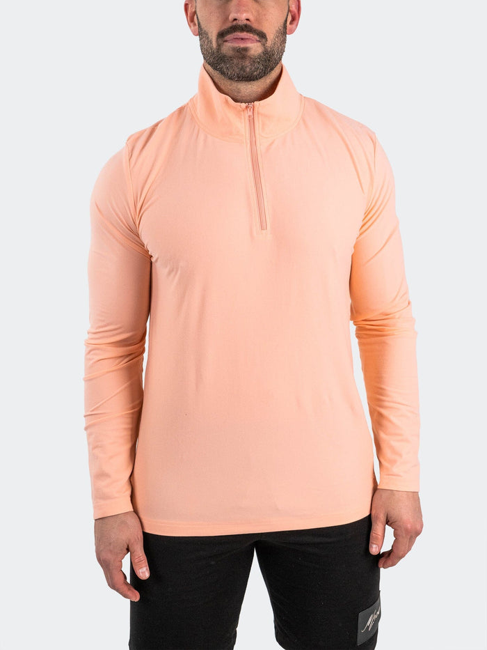 Maceoo Stretch Athletic Wear | QuarterZip Pop up22 Orange