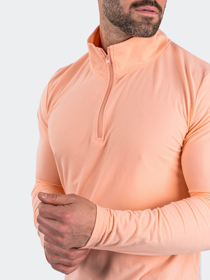 Maceoo Stretch Athletic Wear | QuarterZip Pop up22 Orange