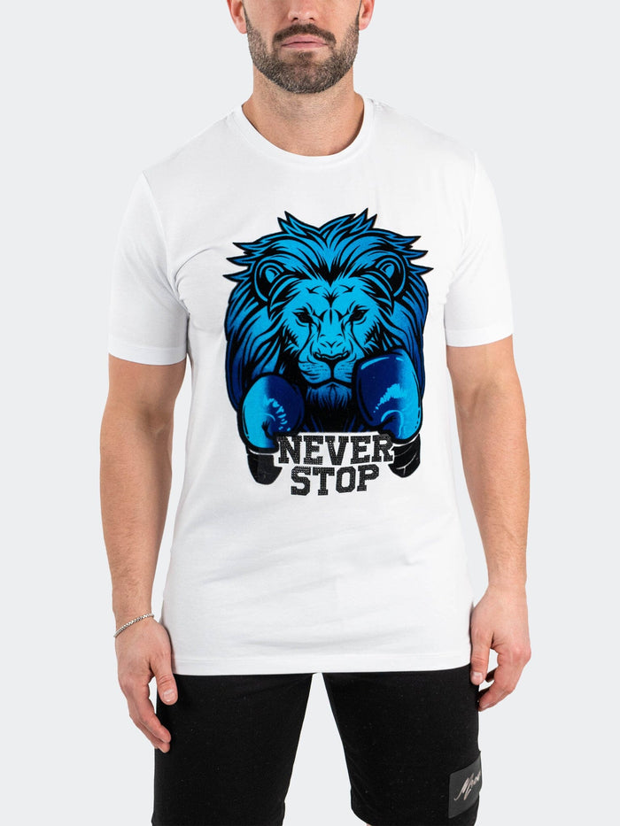 Maceoo Stretch Tshirts | Tee BoxingLion Blue White