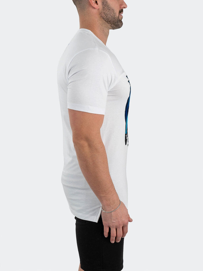 Maceoo Stretch Tshirts | Tee BoxingLion Blue White