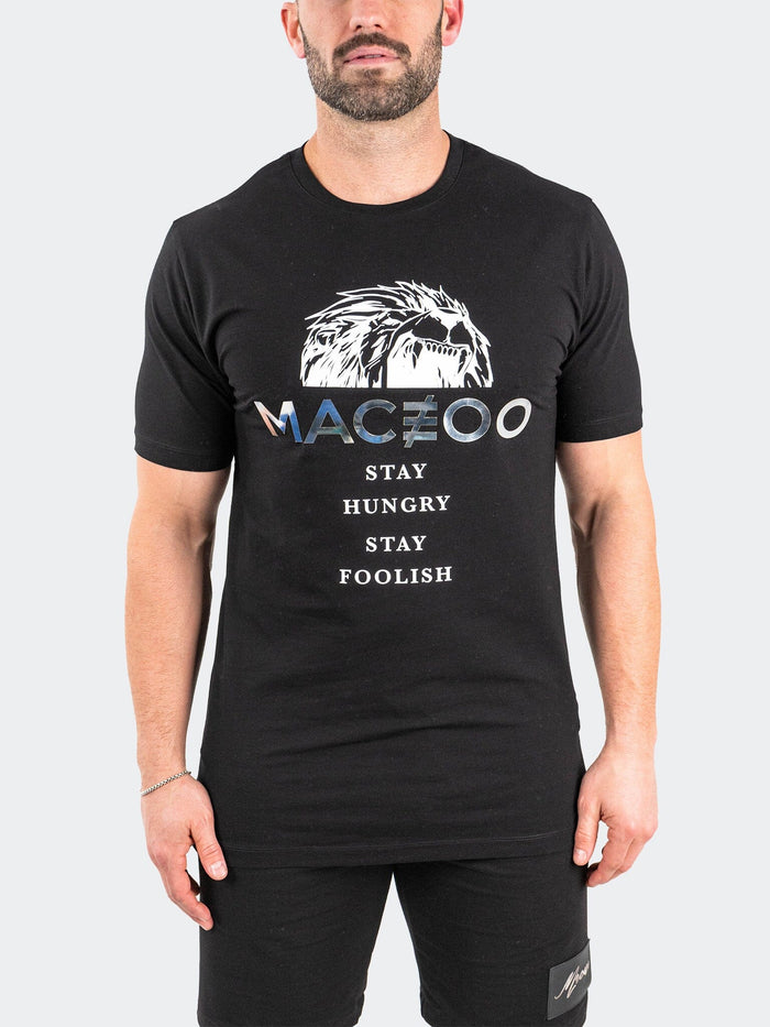 Maceoo Stretch Tshirts | Tee HungryLion Black