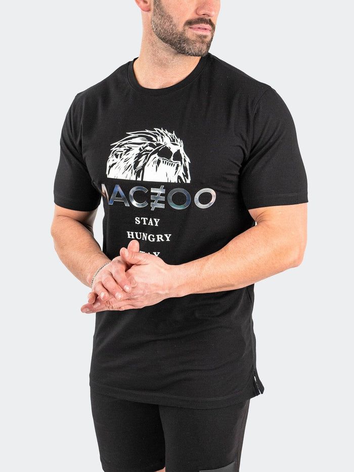 Maceoo Stretch Tshirts | Tee HungryLion Black