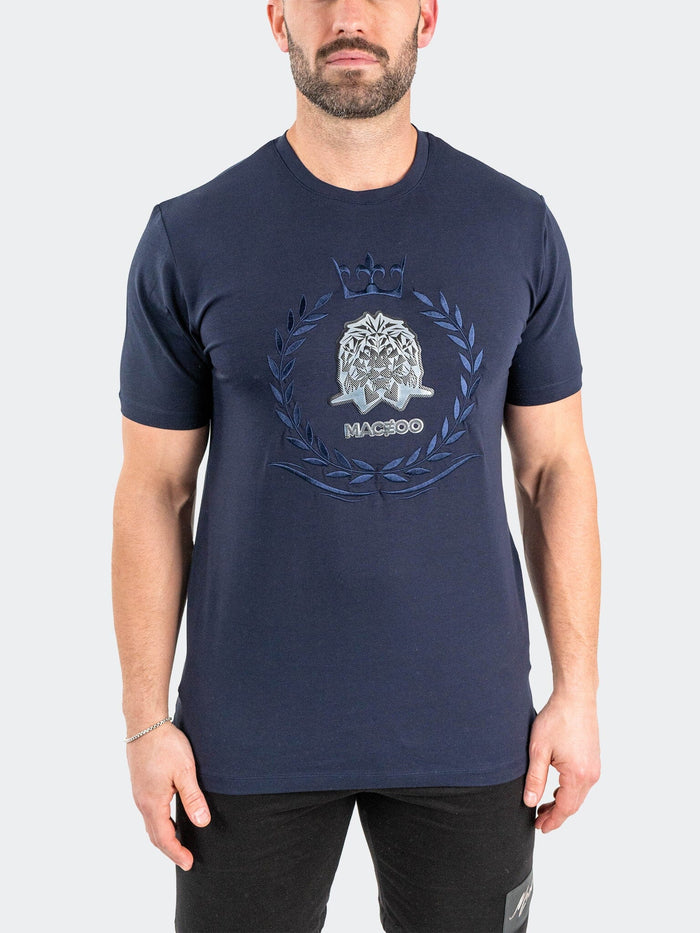 Maceoo Stretch Tshirts | Tee LionCrown Navy