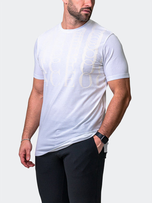 Maceoo Stretch Short-Sleeve Athletic Wear | Tee Repetition White