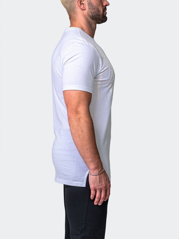 Maceoo Stretch Short-Sleeve Athletic Wear | Tee Repetition White