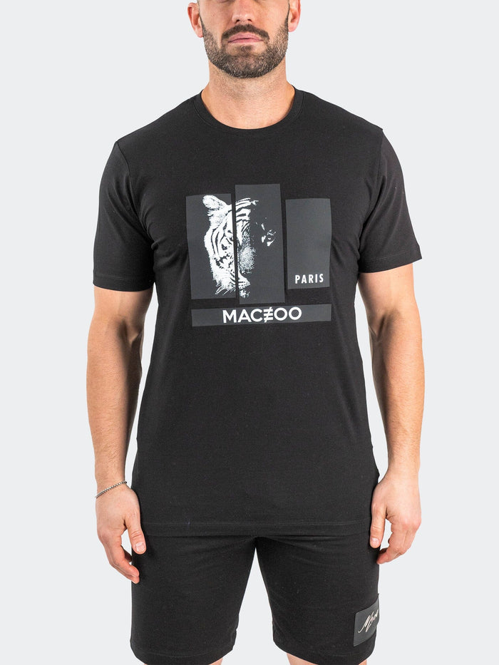 Maceoo Stretch Tshirts | Tee TigerCollage Black