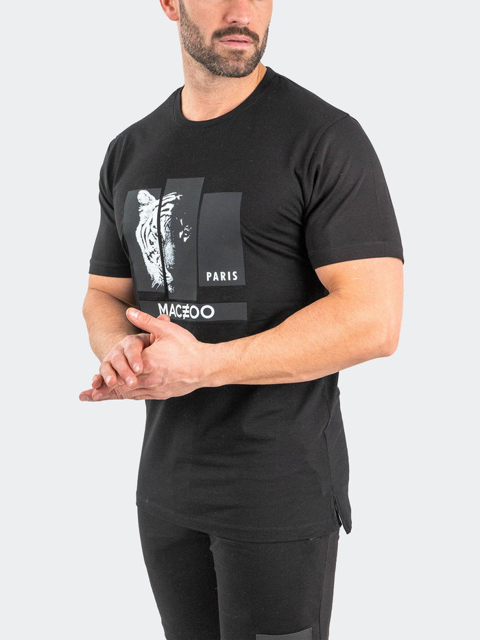 Maceoo Stretch Tshirts | Tee TigerCollage Black