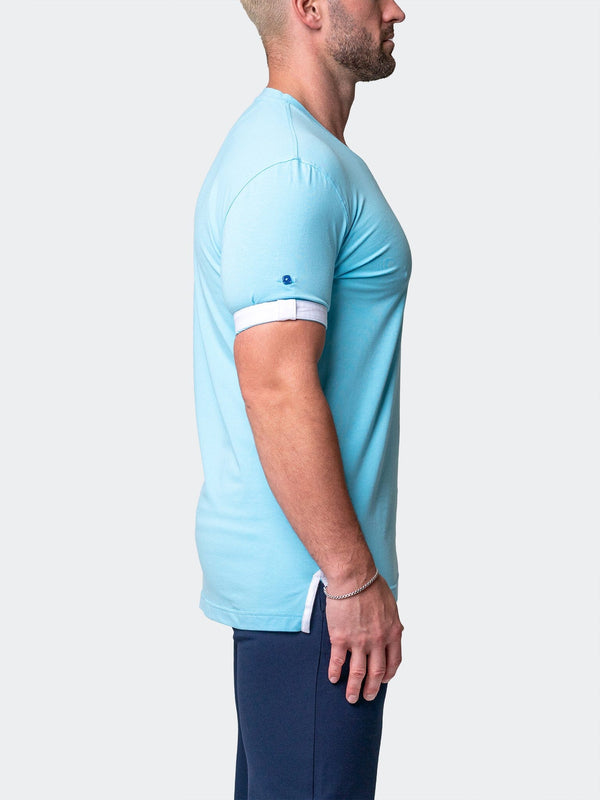 Maceoo Stretch Short-Sleeve Tshirts | V-Neck VivaldiSolidCamoLight Blue