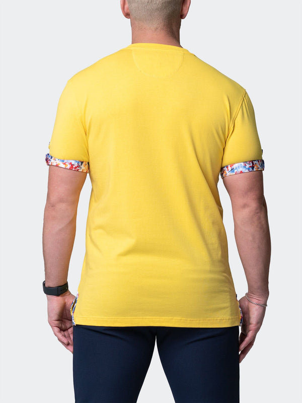 Maceoo Stretch Short-Sleeve Tshirts | V-Neck VivaldiSolidSplash Yellow