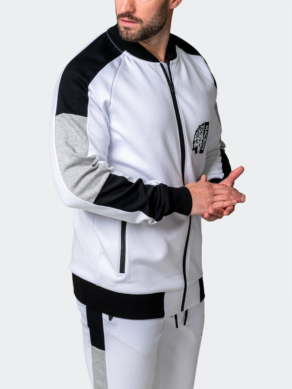 Maceoo Stretch Athletic Wear | Zipper Legendary White