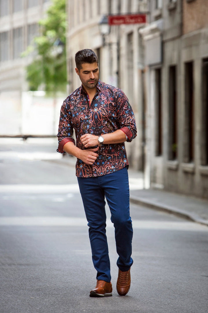 Au Noir Stretch Shirt | Aberdeen Rust