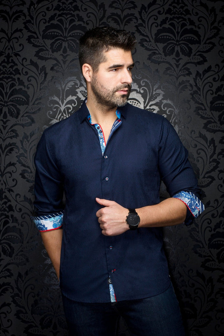 Au Noir Stretch Shirt | Adjani Navy