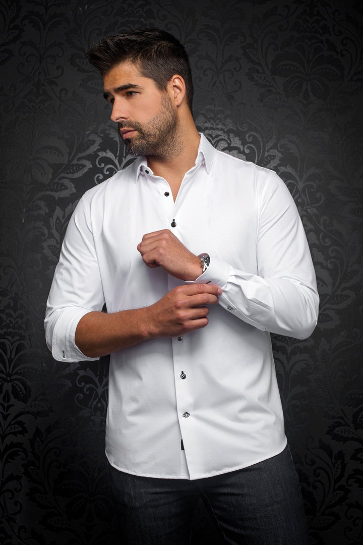 Au Noir Stretch Shirt | Alexander-SLD White Black