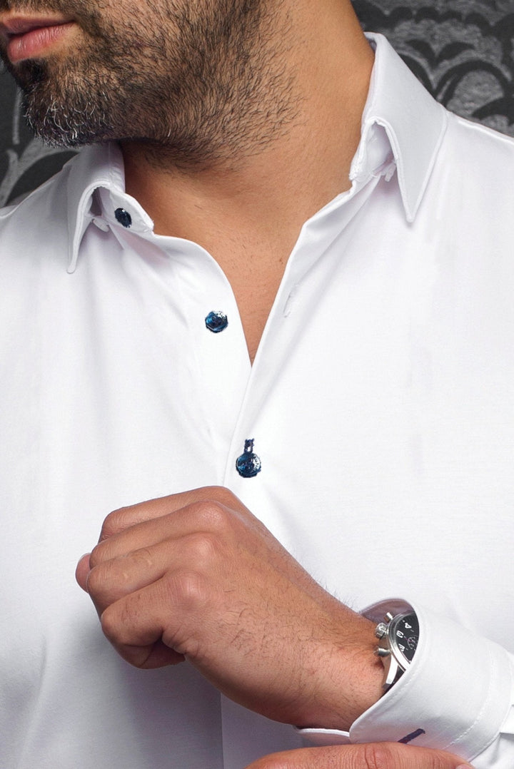 Au Noir Stretch Shirt | Alexander-SLD White Navy