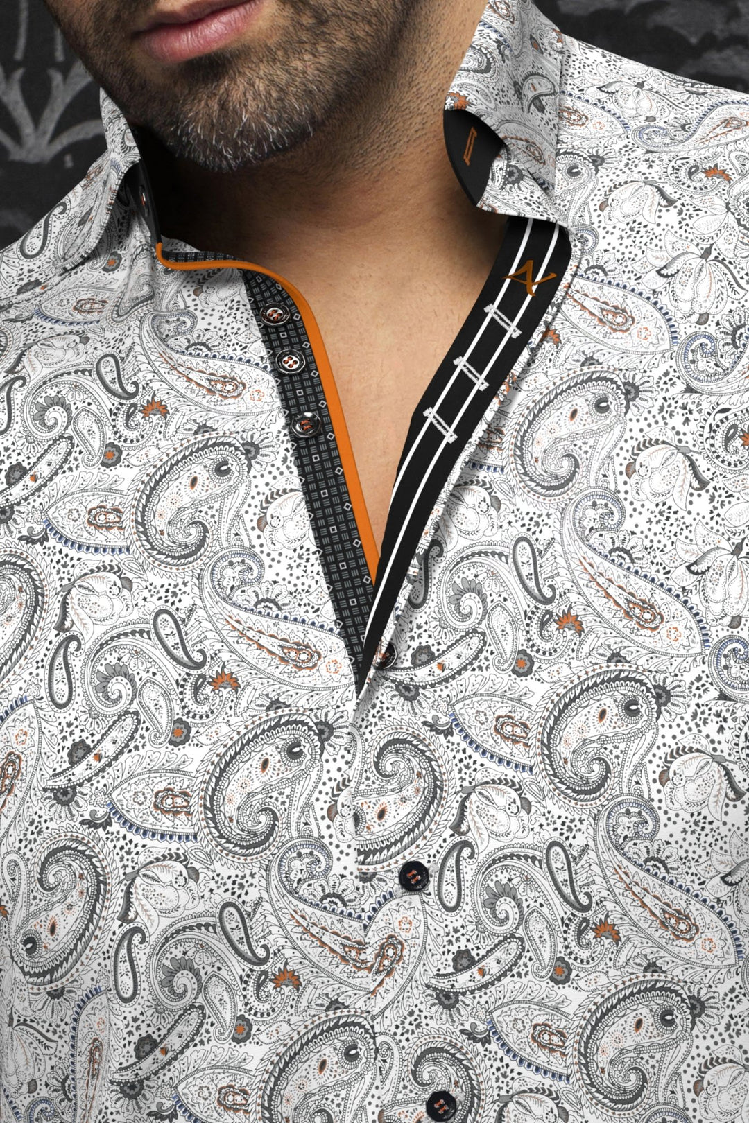 Au Noir Stretch Shirt | Alto White Orange