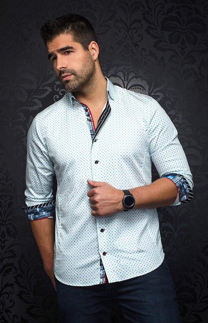 Au Noir Stretch Shirt | Bradford Turquoise