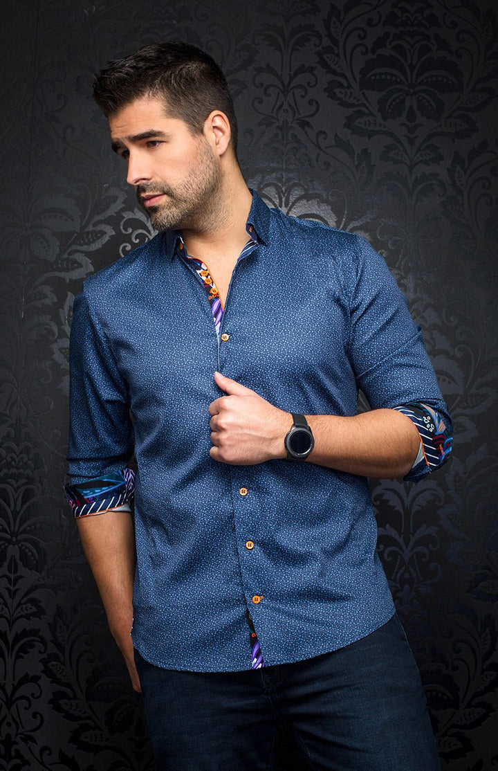 Au Noir Stretch Shirt | Mozi Navy