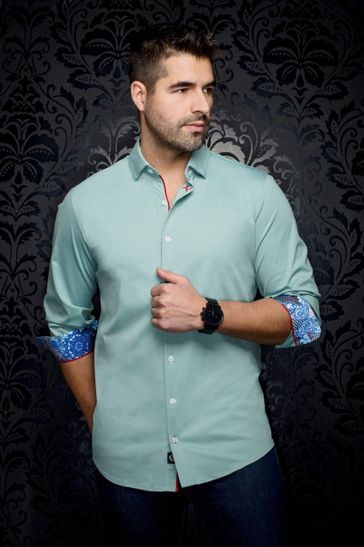 Au Noir Stretch Shirt | Rosmarino Green