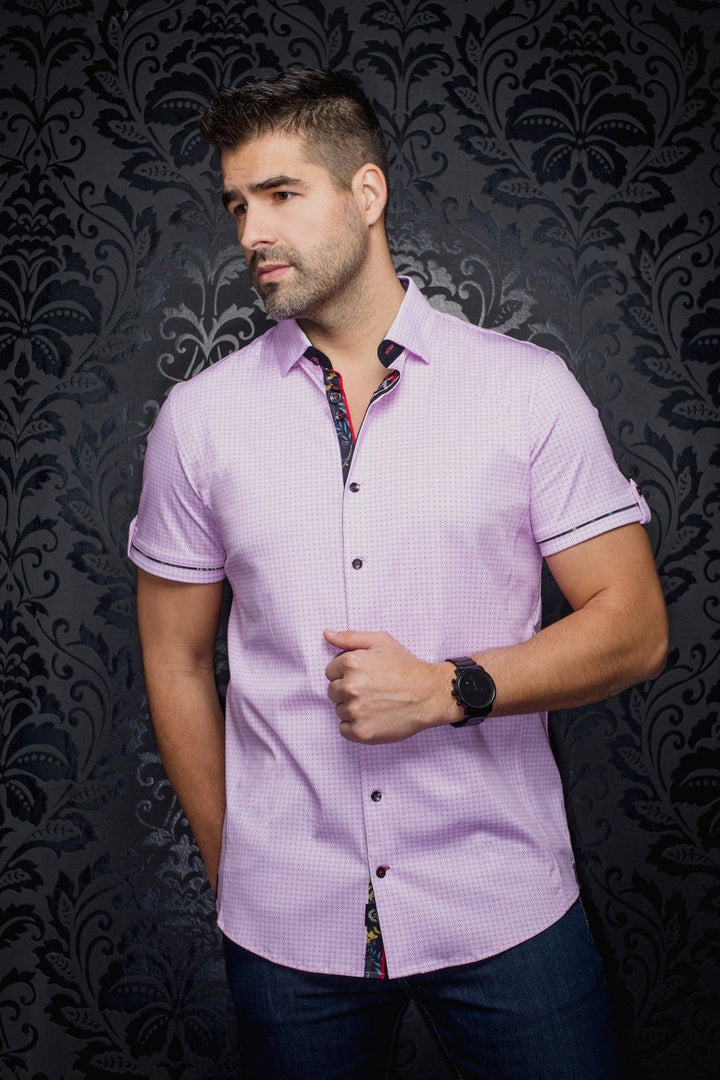 Au Noir  Extensible Short Sleeve Shirt | Marsden Pink