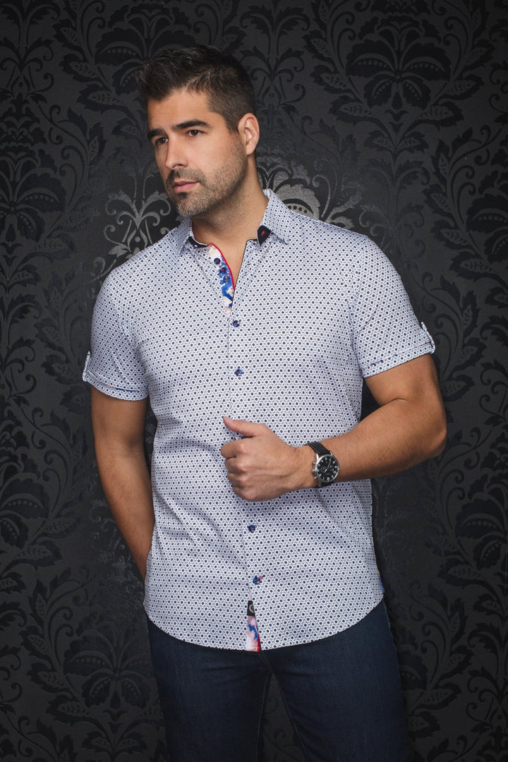 Au Noir Stretch Short Sleeve Shirt | Oslin White