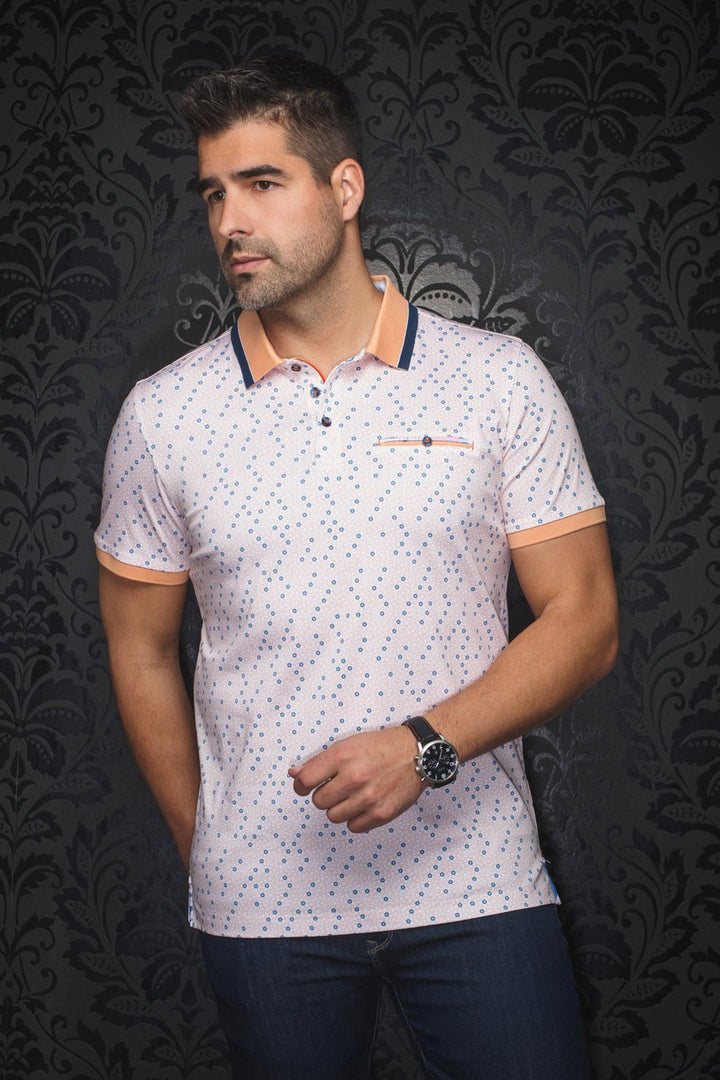 Au Noir Stretch Short-Sleeve Polo | Brylee Orange