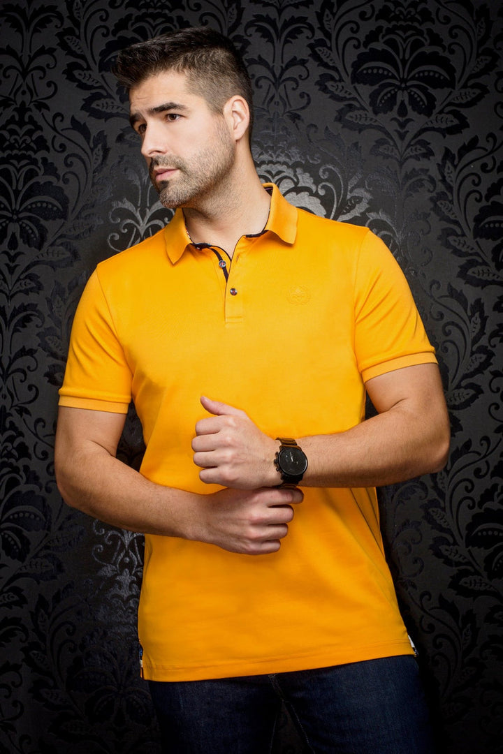 Au Noir Stretch Short-Sleeve Polos | Eagle Tangerine