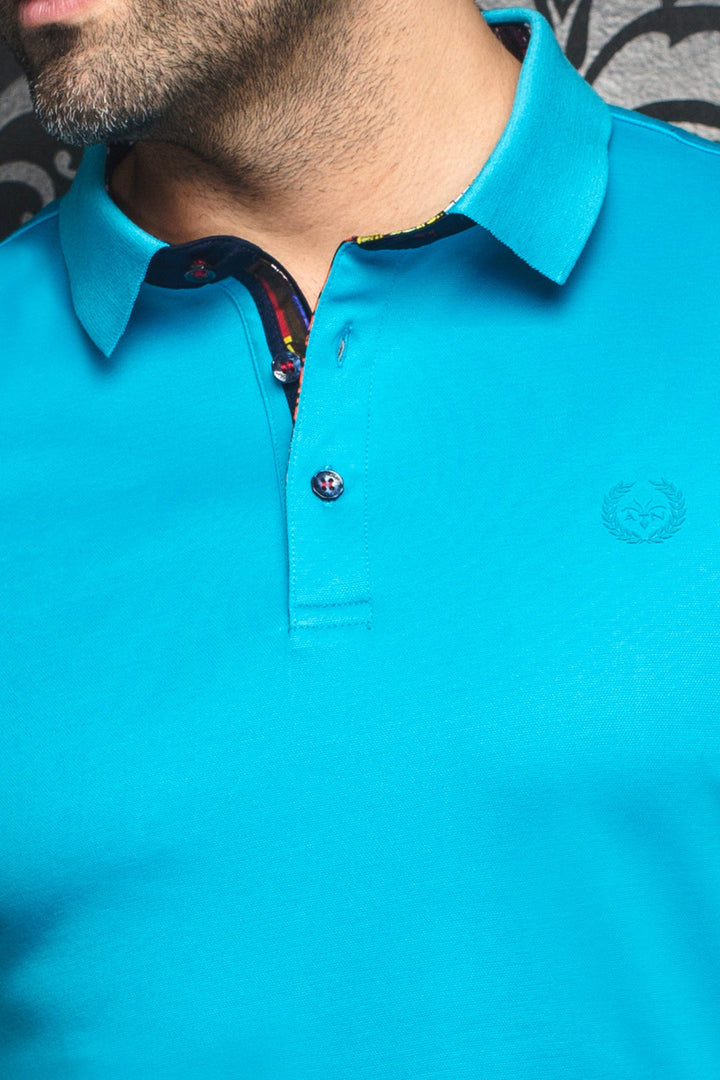 Au Noir Stretch Short-Sleeve Polo | Eagle Turquoise