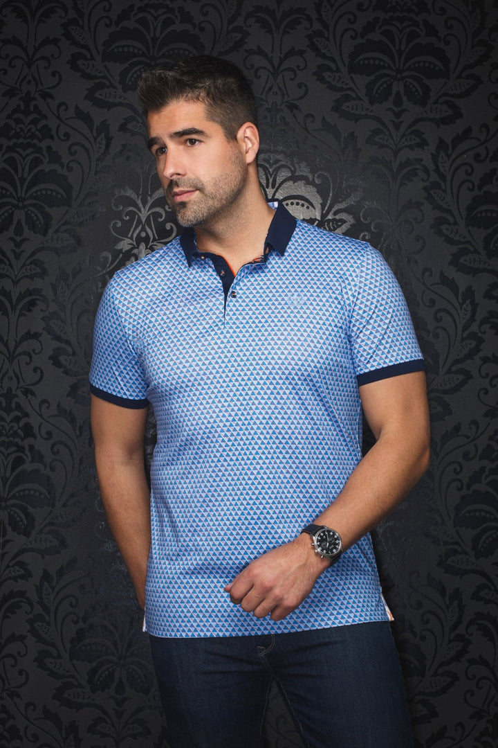 Au Noir Stretch Short-Sleeve Polo | Jed Light Blue