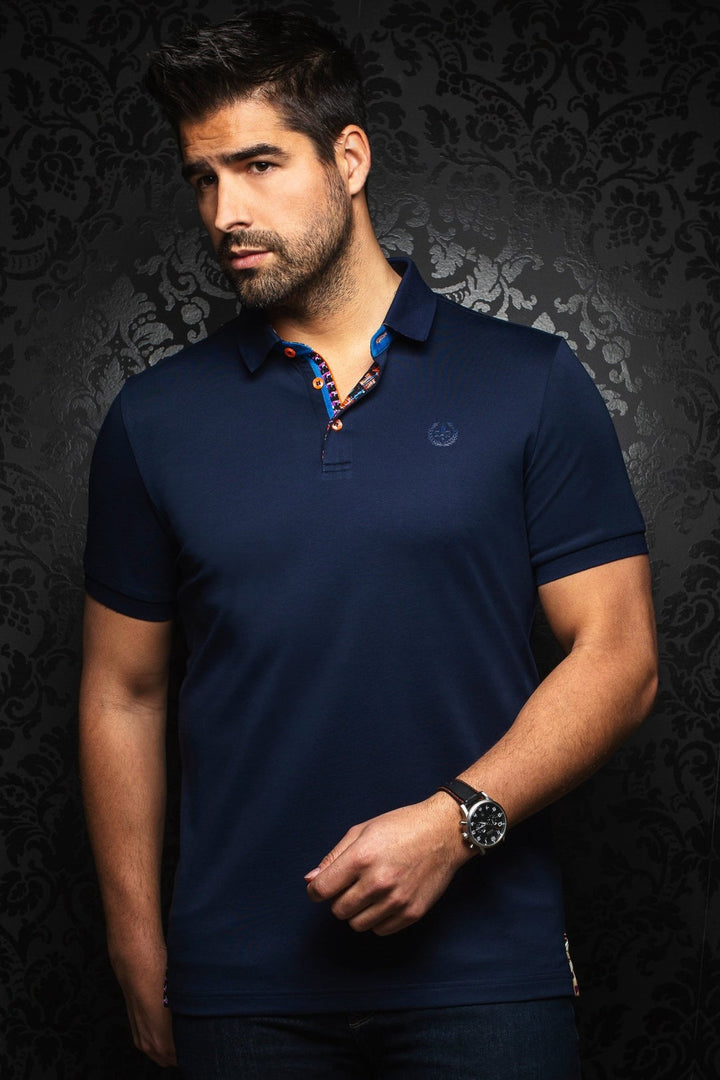 Au Noir Stretch Short-Sleeve Polo | Eagle Navy