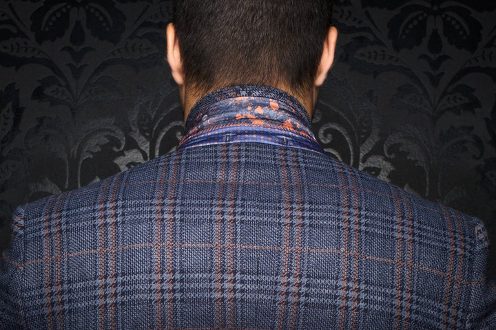 Au Noir Stretch Blazer | Century Plaid Navy