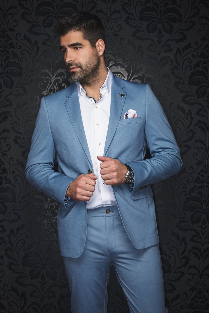 Au Noir Stretch Blazer | Veston Glover Light Blue