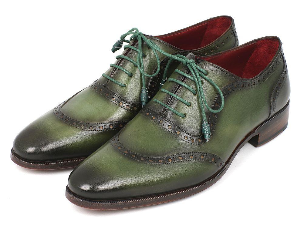 Paul Parkman Men's Green Calfskin Oxfords (ID#K78-GRN)