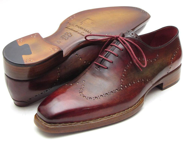 Paul Parkman Wingtip Oxford Goodyear Welted Bordeaux & Camel (ID#087LX)