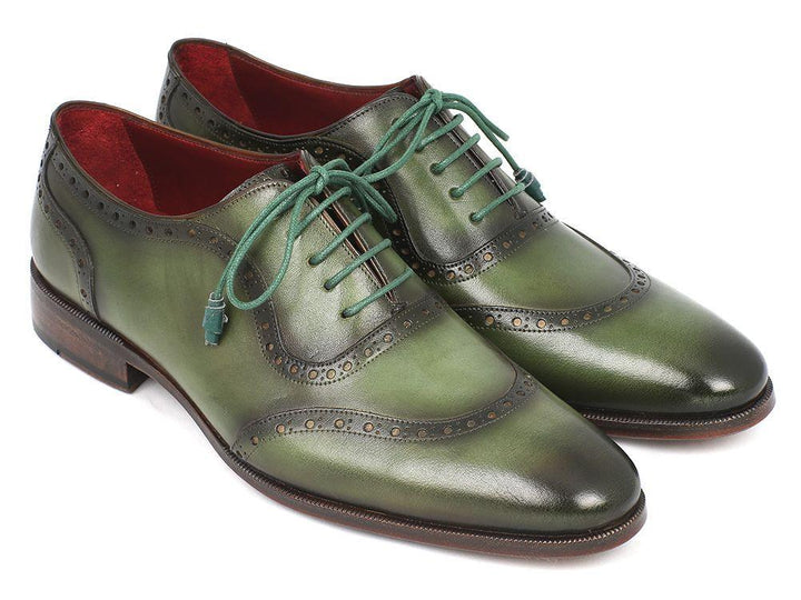 Paul Parkman Men's Green Calfskin Oxfords (ID#K78-GRN)