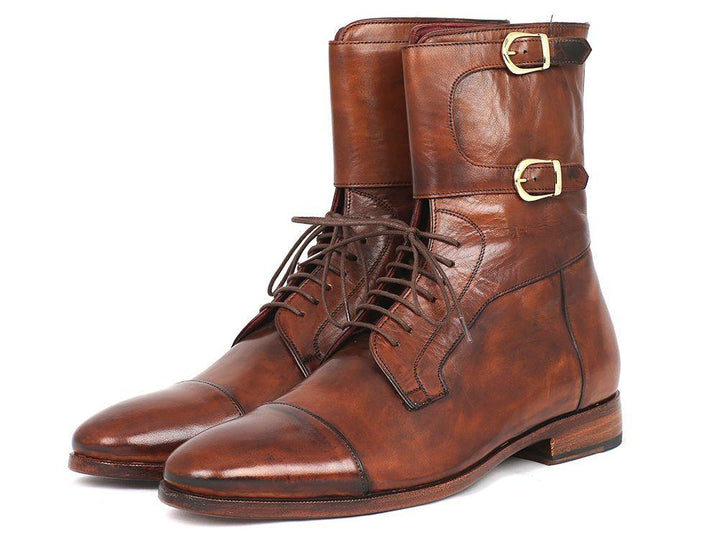 Paul Parkman Men's High Boots Brown Calfskin (ID#F554-BRW)