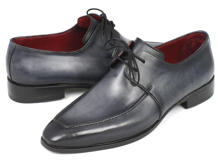 Paul Parkman Gray & Black Apron Derby Shoes For Men (ID#13SX51)