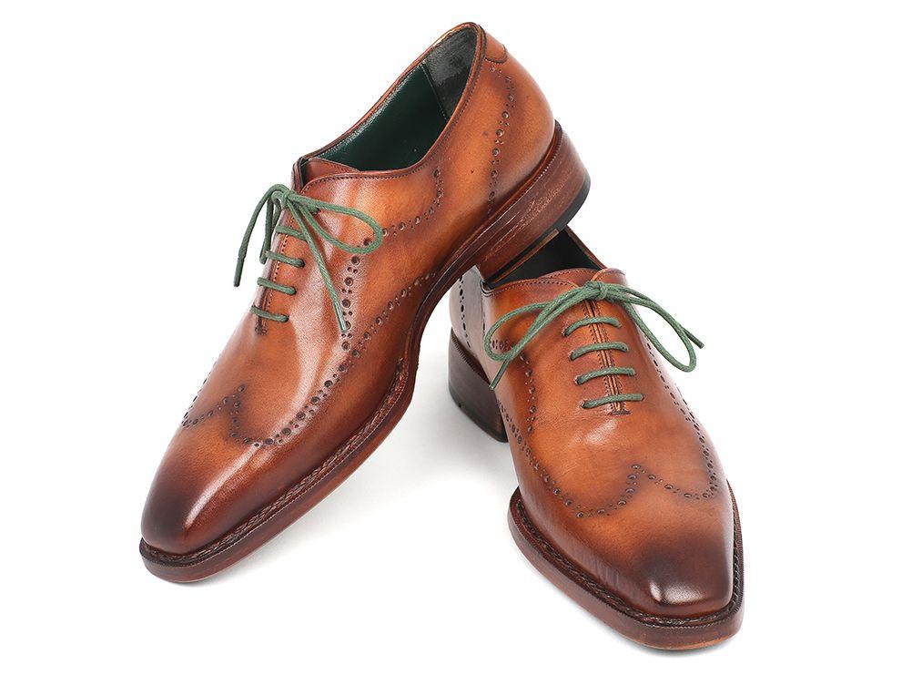 Paul Parkman Men's Wingtip Oxford Goodyear Welted Camel Brown (ID#87CML66)