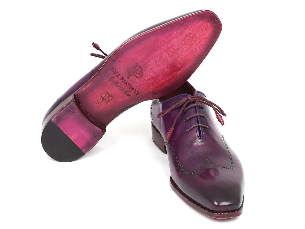 Paul Parkman Men's Purple Wingtip Oxfords (ID#84HT12)