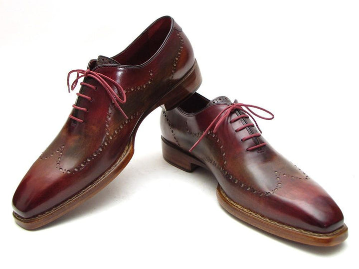 Paul Parkman Wingtip Oxford Goodyear Welted Bordeaux & Camel (ID#087LX)