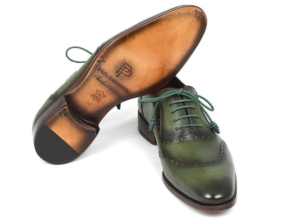 Paul Parkman Men's Green Calfskin Oxfords (ID#K78-GRN)