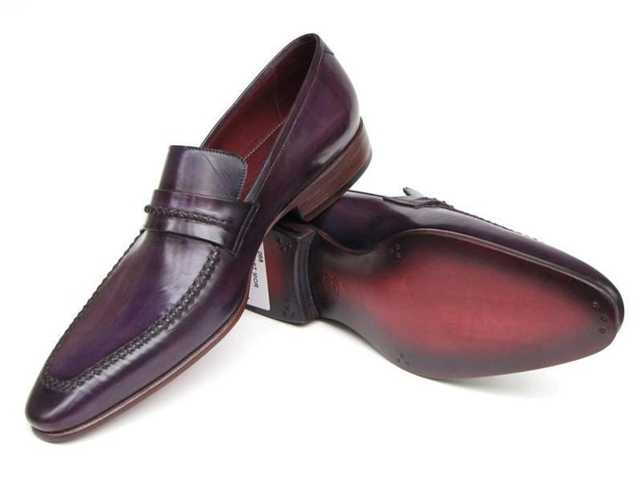 Paul Parkman Men's Purple Loafers Handmade Slip-On Shoes (ID#068-PURP)