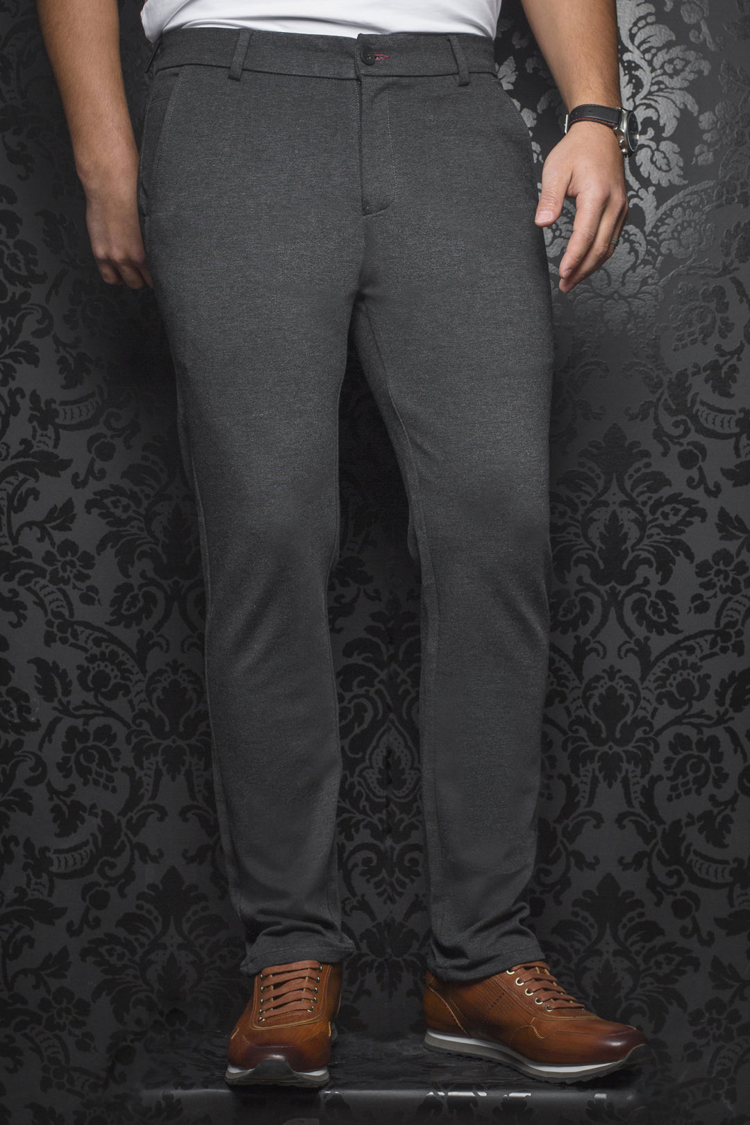 Men Fashion - Au Noir Dressy Stretch Pant - Beretta Charchoal